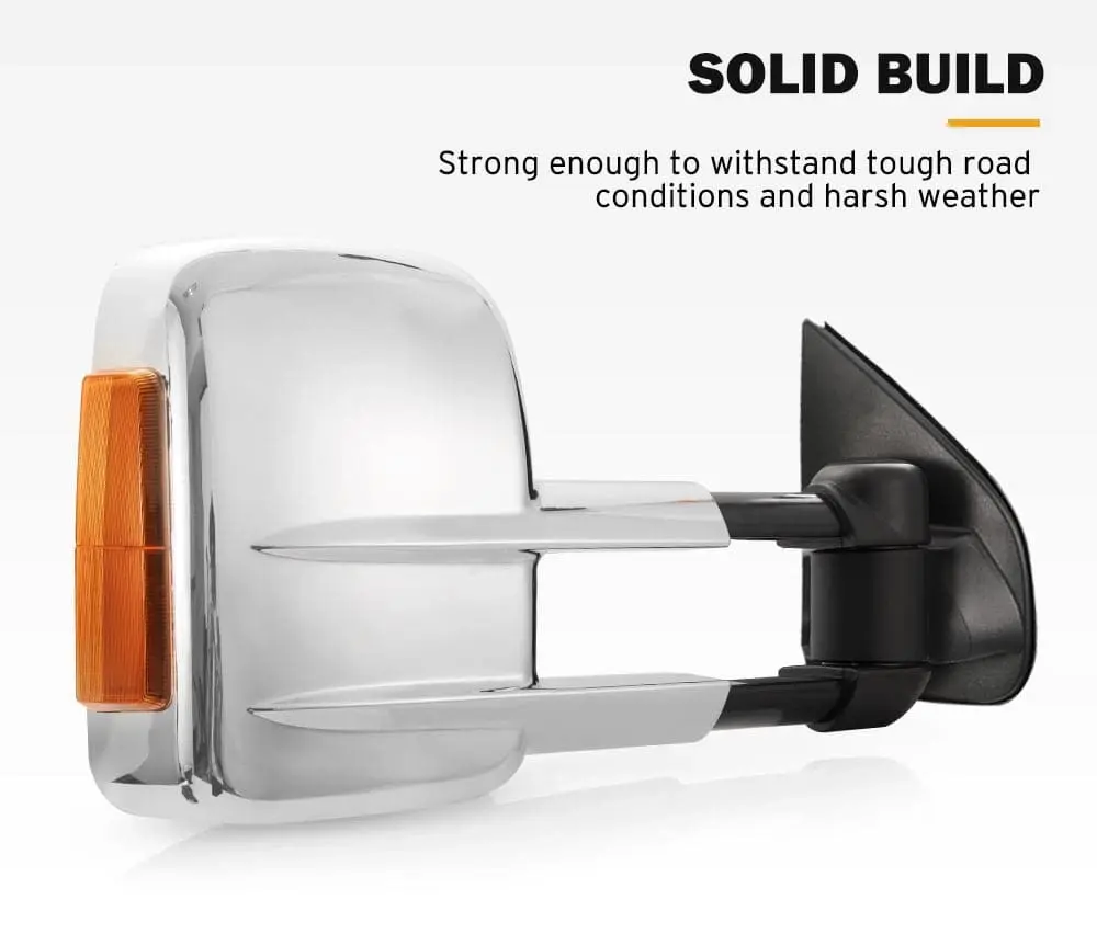 Pair Chrome Extendable Towing Mirrors for Isuzu MU-X MY2013-MY2019