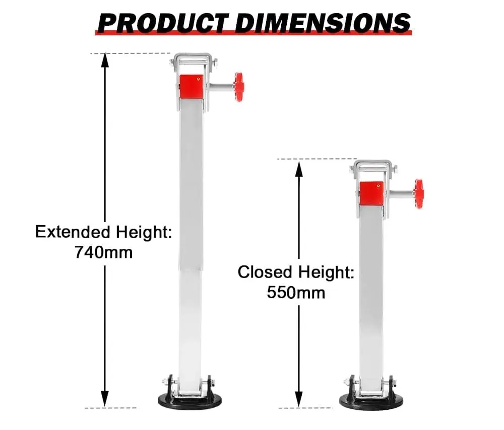 4x 740MM Drop Down Corner Legs 1500LBS Caravan Camper Trailer Stabilizer