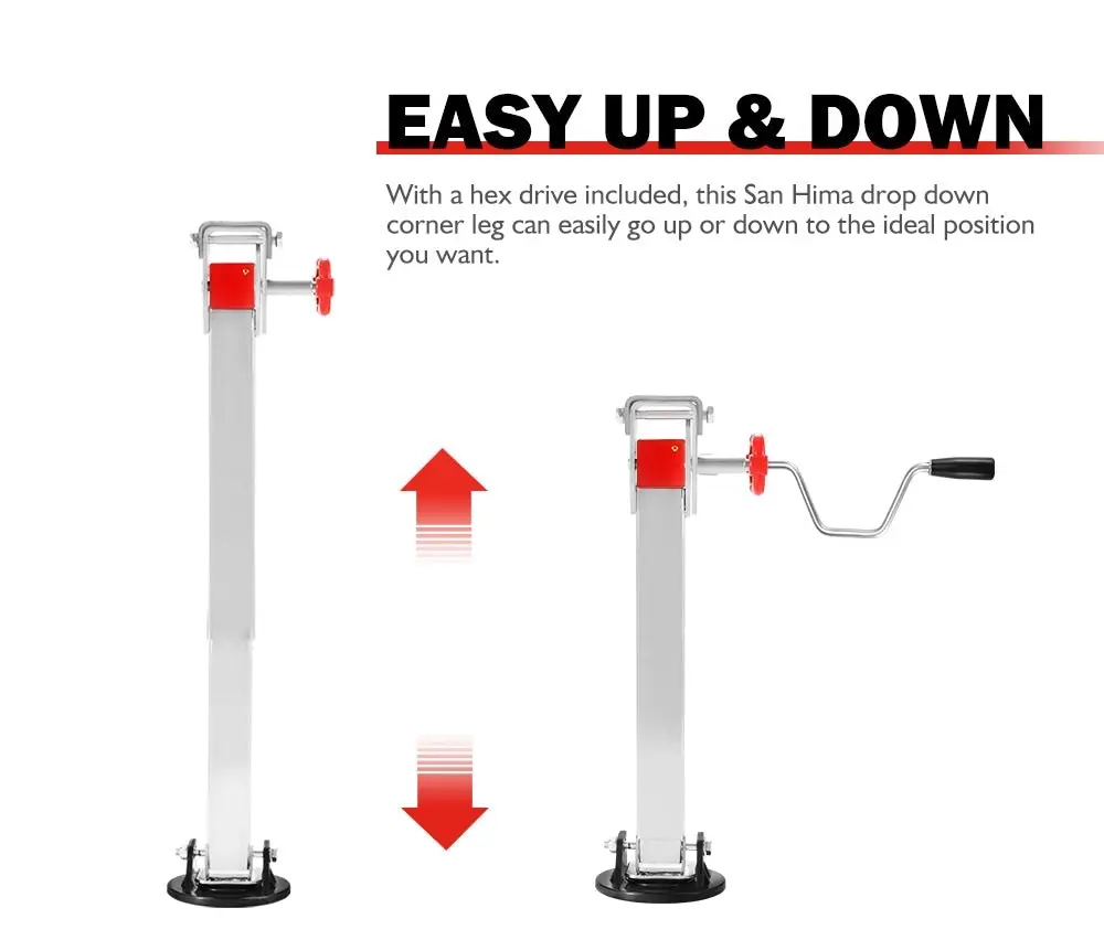 2X 740MM Corner Legs Drop Down W/Handle Steel Base 1500LBS