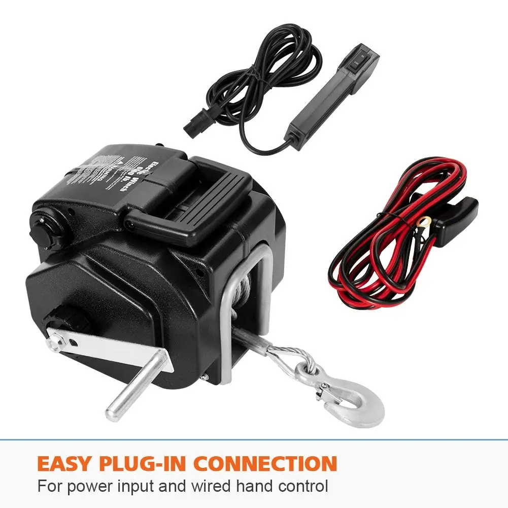 Fieryred 6500lbs 3000kg Electric Boat Winch Portable Detachable 12V