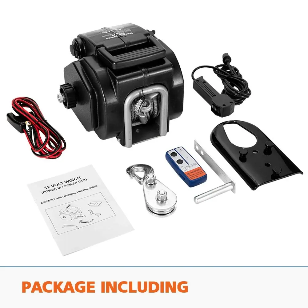 Fieryred 6500lbs 3000kg Electric Boat Winch Portable Detachable 12V