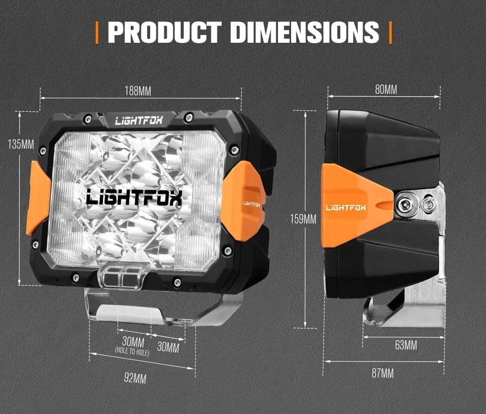 Lightfox Pegasus Series 9inch Osram LED Driving Lights 1 Lux @ 906m 11,390 lumens