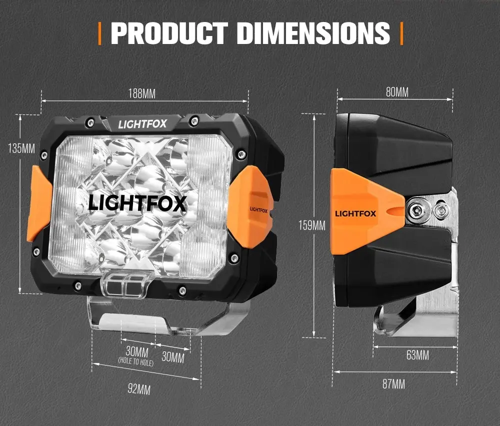 Lightfox Pegasus Series 9inch Osram LED Driving Lights 1 Lux @ 906m 11,390 lumens