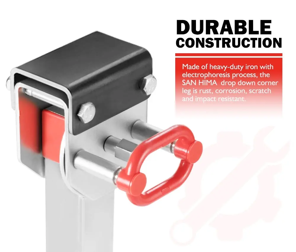 2x 590MM Corner Legs Drop Down W/Handle Steel Base 1500LBS