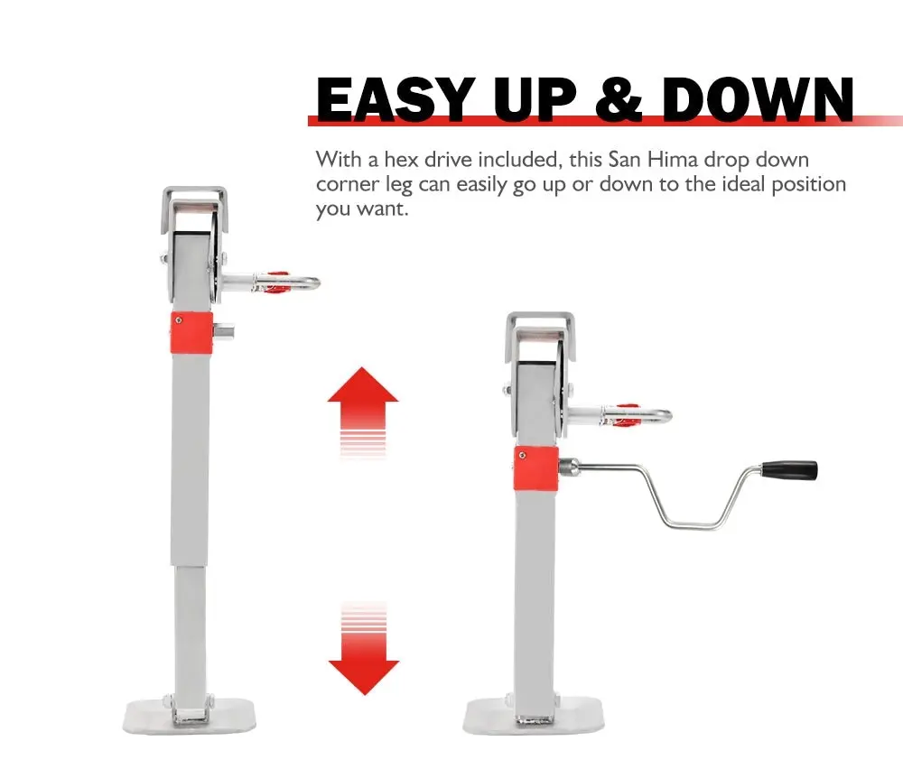 4x 470MM Corner Legs Drop Down W/Handle Steel Base 1200LBS