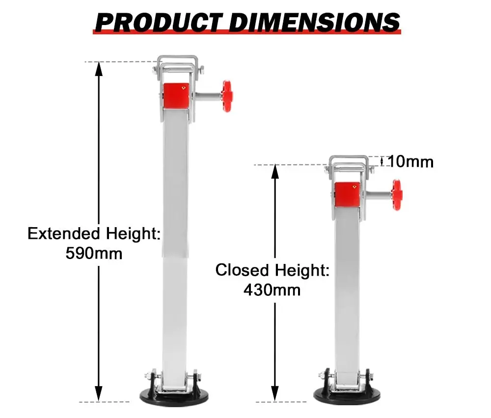 4x 590MM Corner Legs Drop Down W/Handle Steel Base 1500LBS