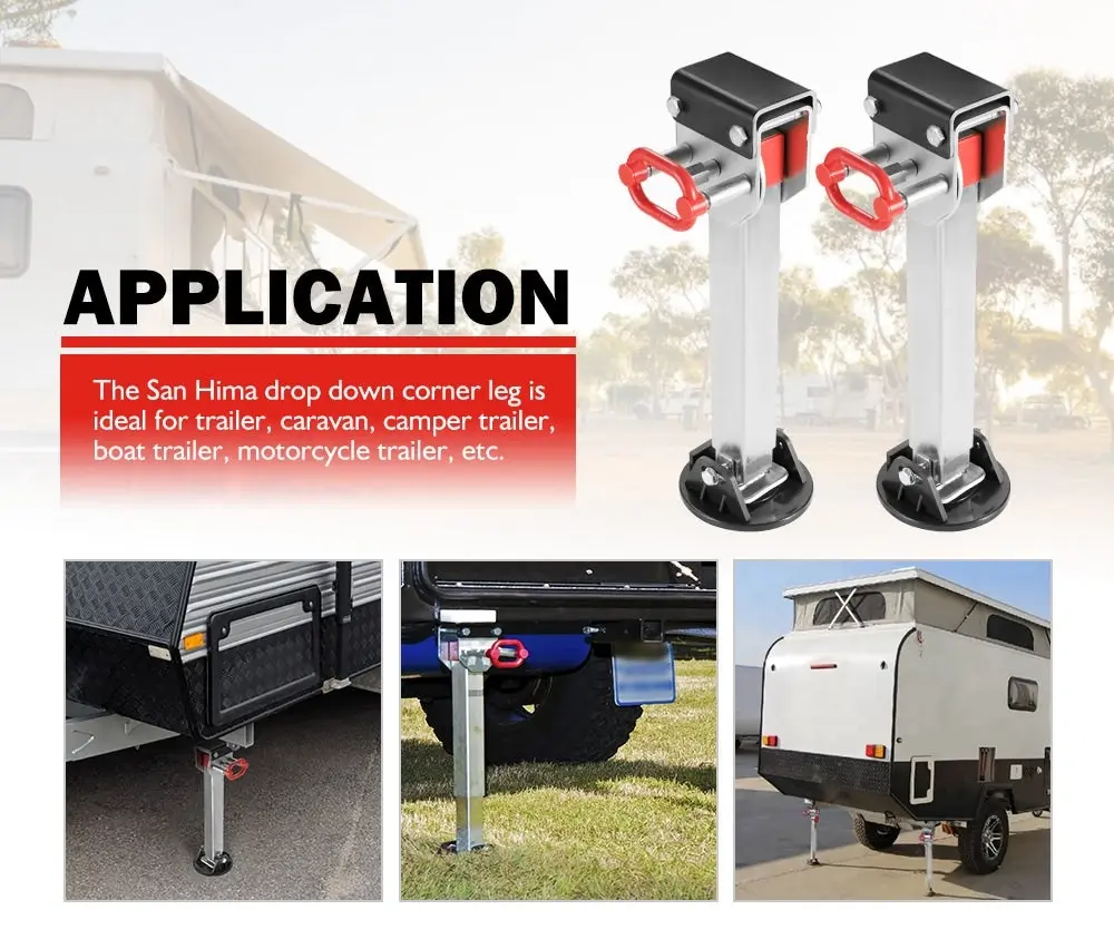 4x 590MM Corner Legs Drop Down W/Handle Steel Base 1500LBS