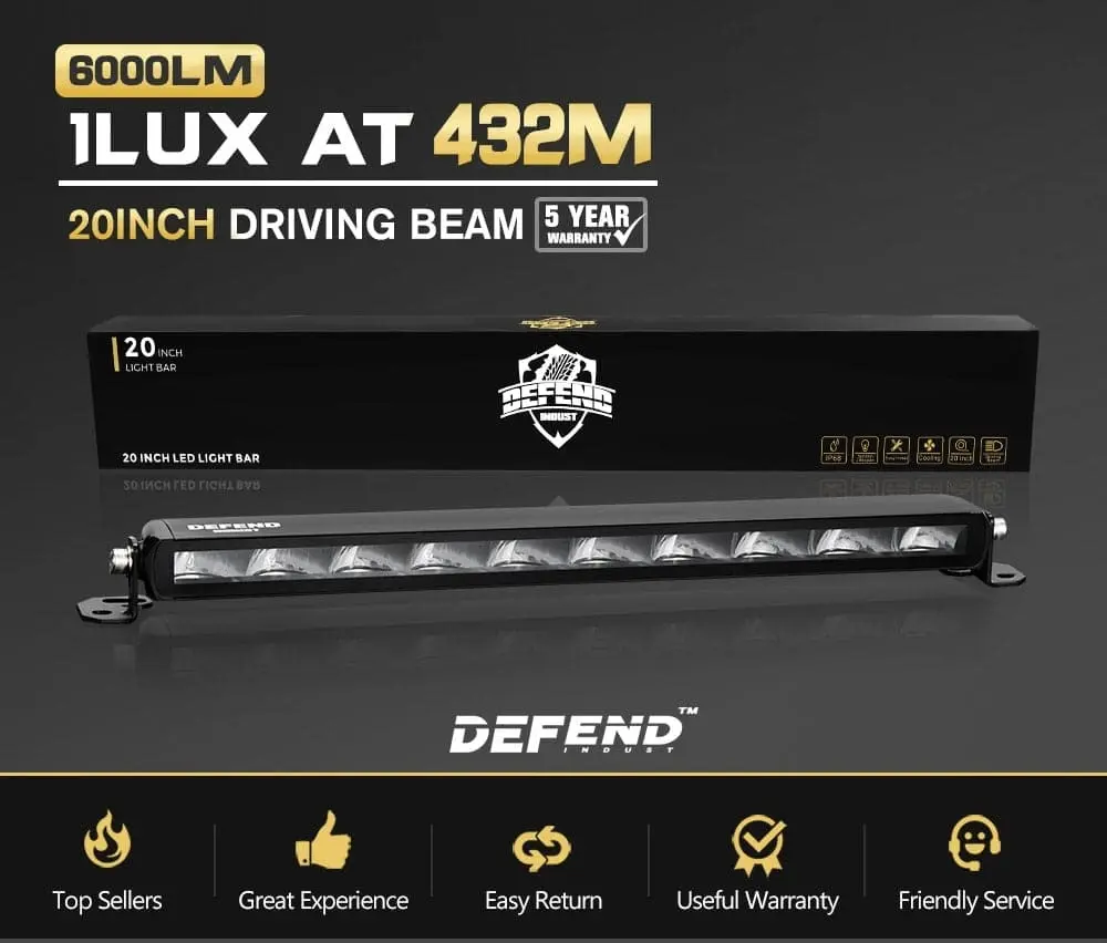 20inch E-MARK LED Light Bar 1Lux @ 432m 6,000 Lumens