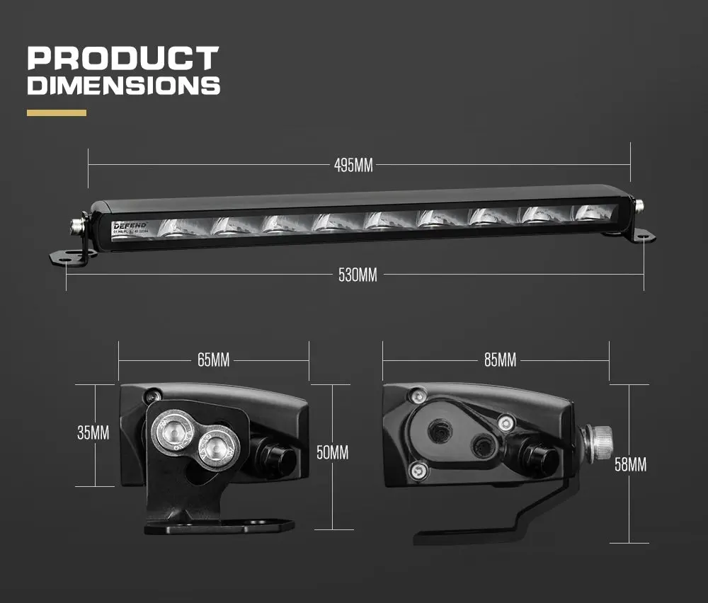 20inch E-MARK LED Light Bar 1Lux @ 432m 6,000 Lumens