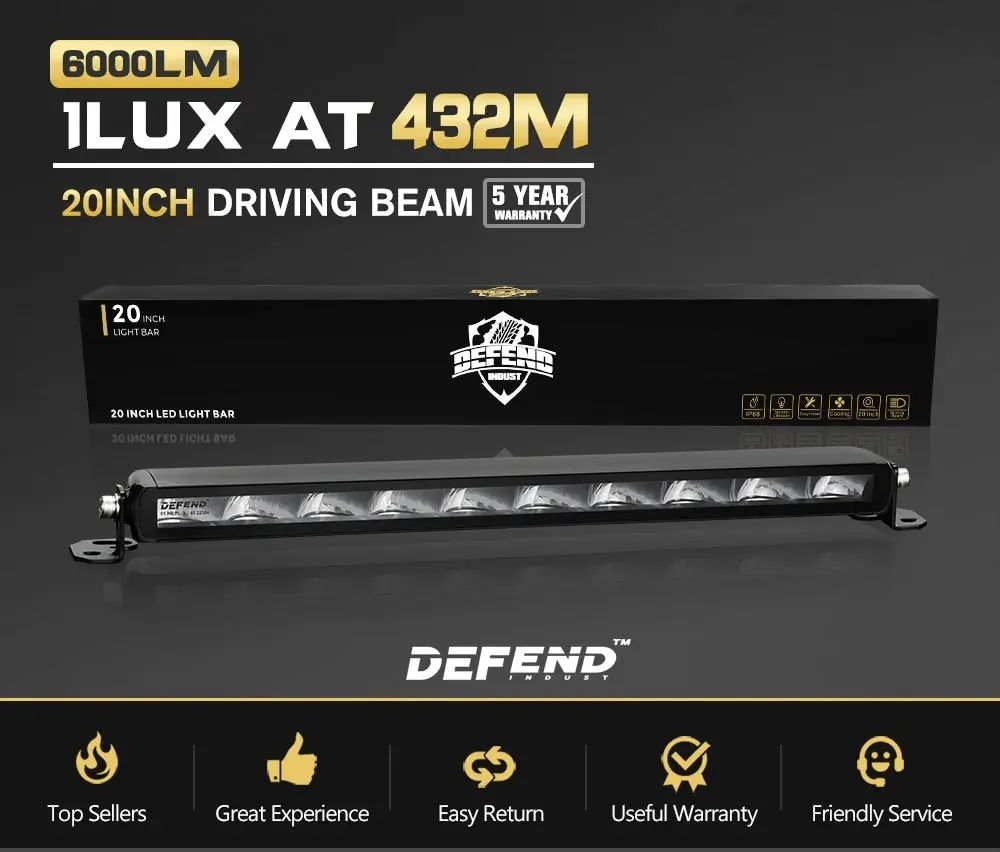 20inch E-MARK LED Light Bar 1Lux @ 432m 6,000 Lumens