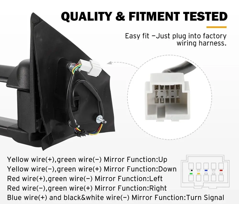 San Hima Extendable Towing Mirrors for Mazda BT-50 2012 to Mid-Year 2020 Black