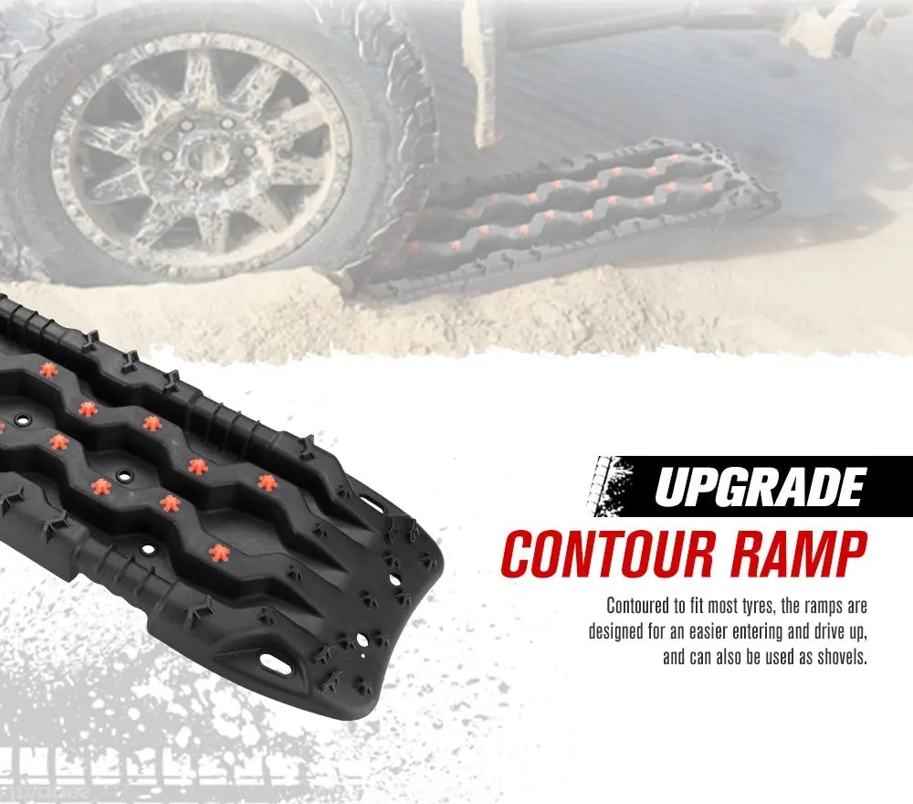 Fieryred Pro Recovery Tracks Board 15T Sand Snow Mud Black Car 4x4