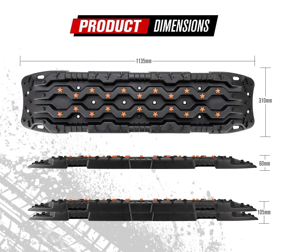 Fieryred Pro Recovery Tracks Board 15T Sand Snow Mud Black Car 4x4