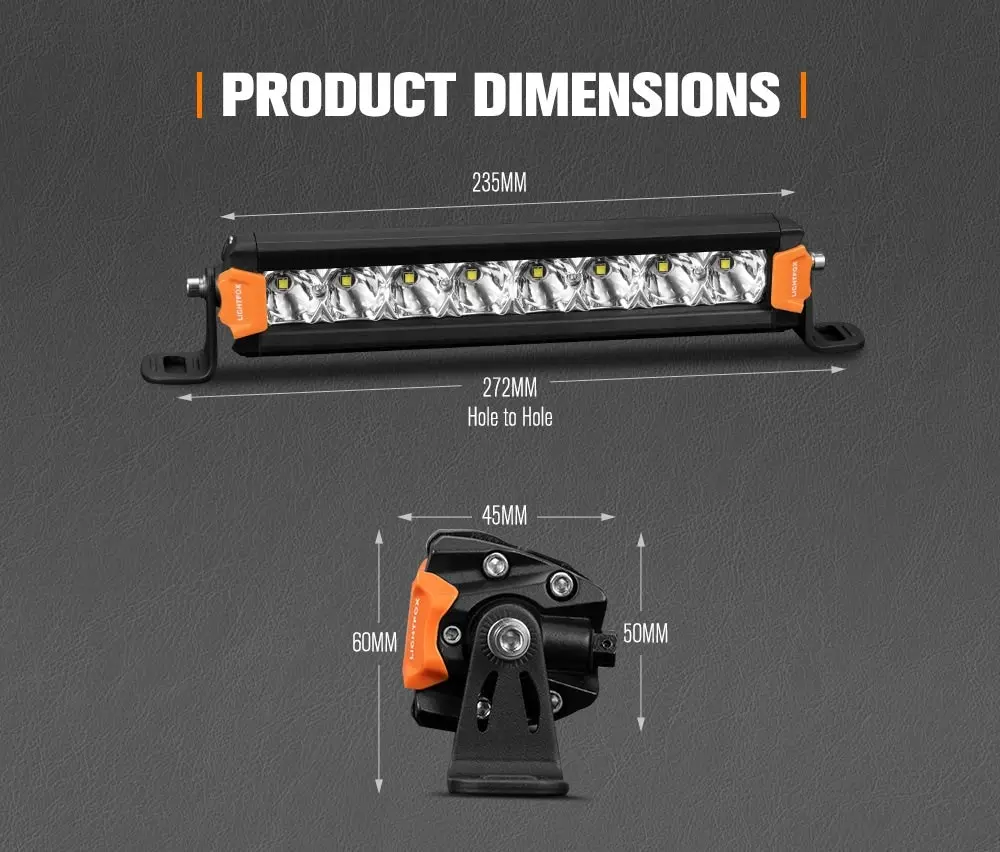 Vega Series Pair 8inch Osram LED Light Bar 1Lux @ 606m 8,856 Lumens