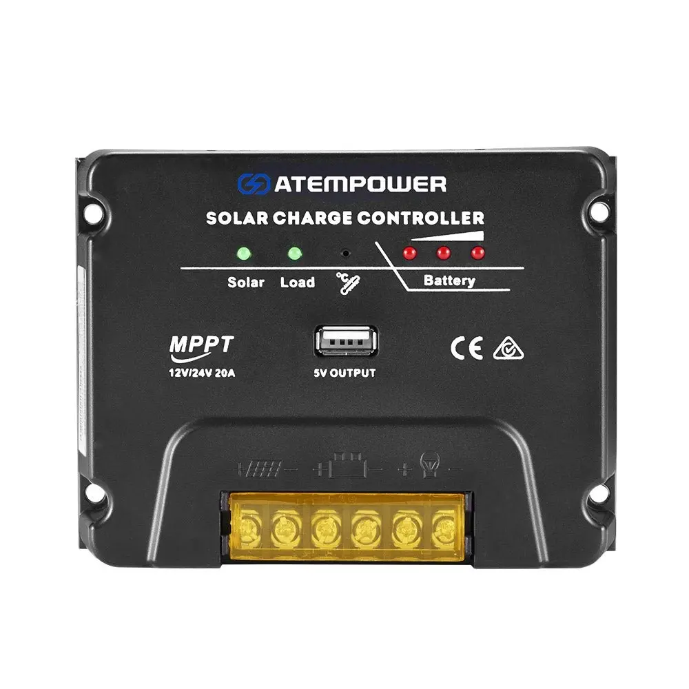 MPPT Solar Charge Controller Solar Panel Battery Regulator 12V/24V 20A With USB