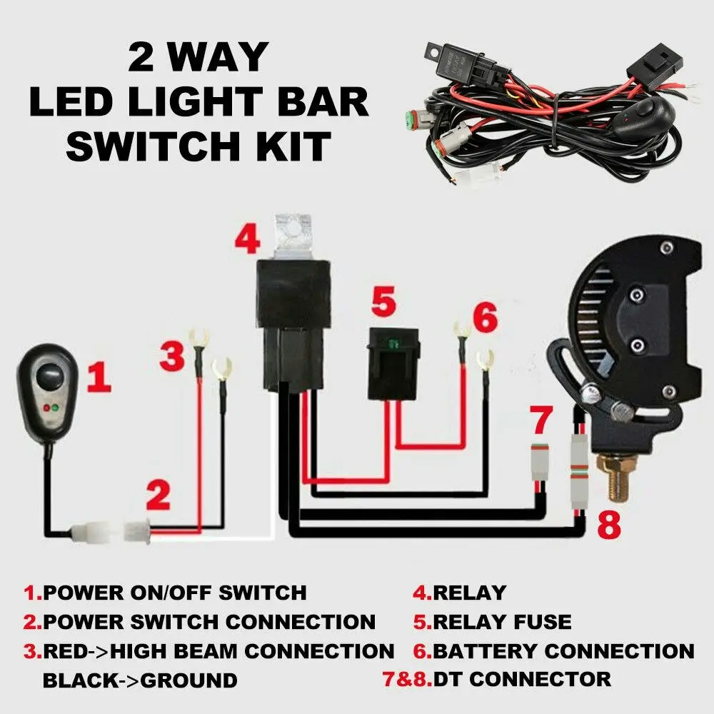 2 Way High Beam Wiring Loom Harness