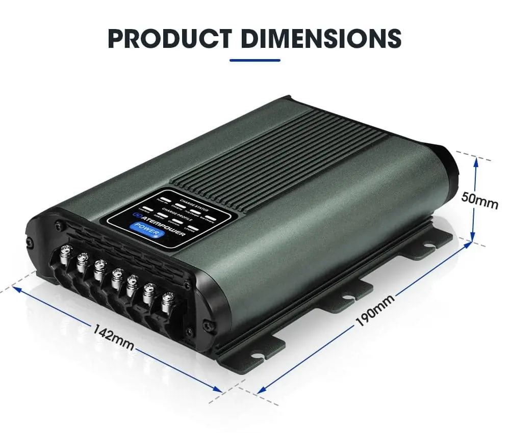 12V 25A DC to DC Battery Charger MPPT System Kit Isolator Dual Battery