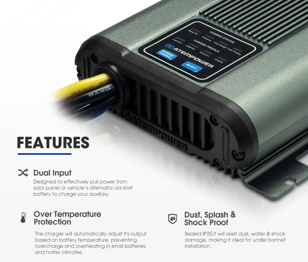 12V 25A DC to DC Battery Charger MPPT System Kit Isolator Dual Battery