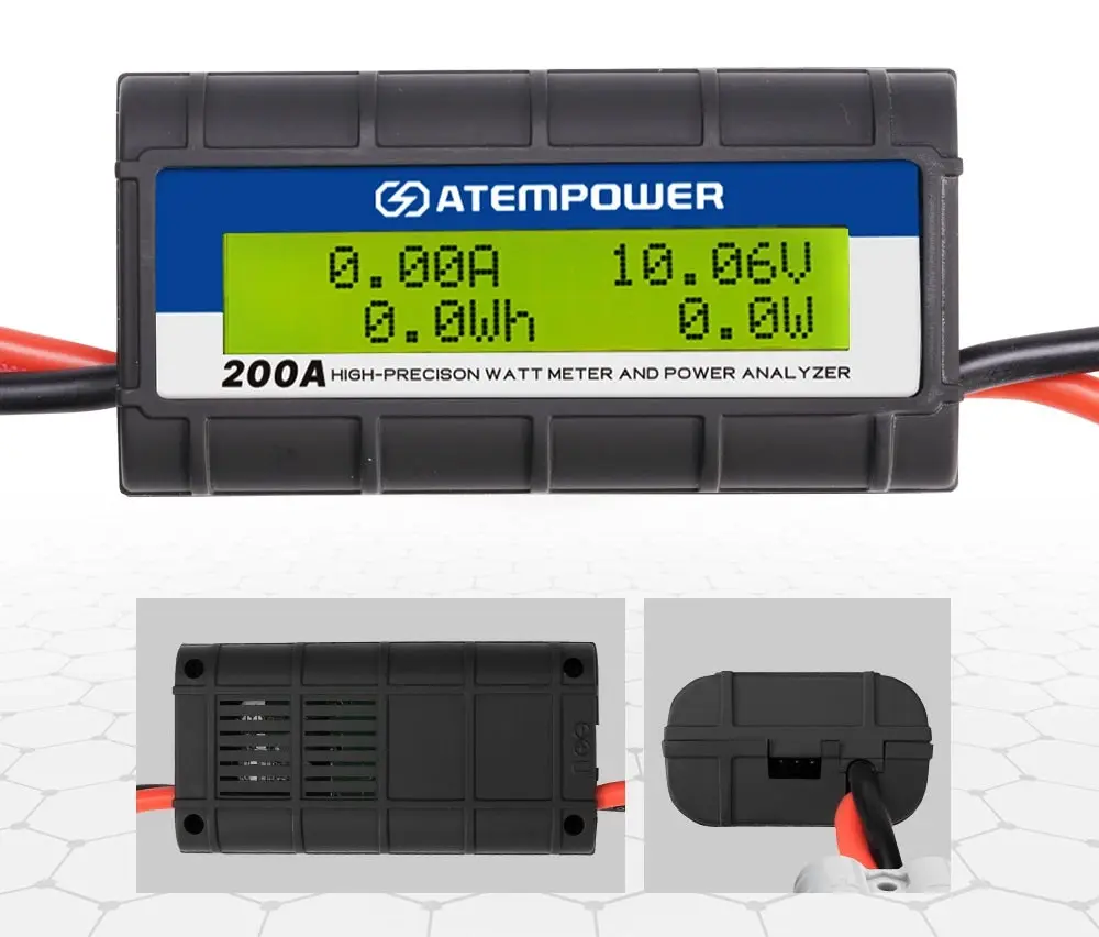 Atem Power 200 AMP Digital Volt Watt Meter Caravan Camping Solar 12V