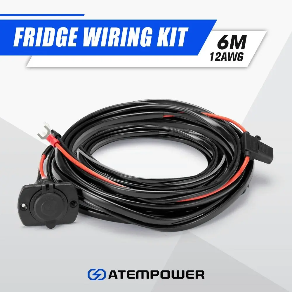 Atem Power 12V Fridge wiring Harness Kit 6M Cable In-line Fuse DC Cig Socket 4x4 4WD