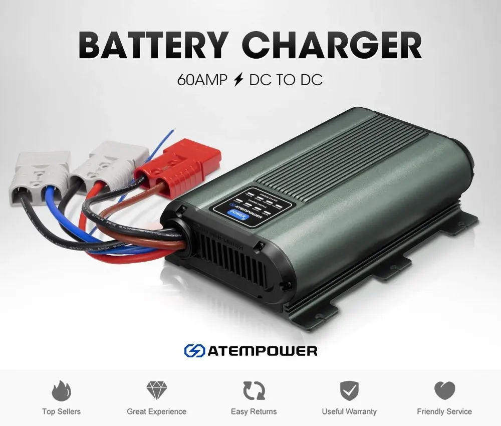 Atem Power 12V 60A DC to DC Battery Charger MPPT Dual Battery  AGM Lithium LifePO4