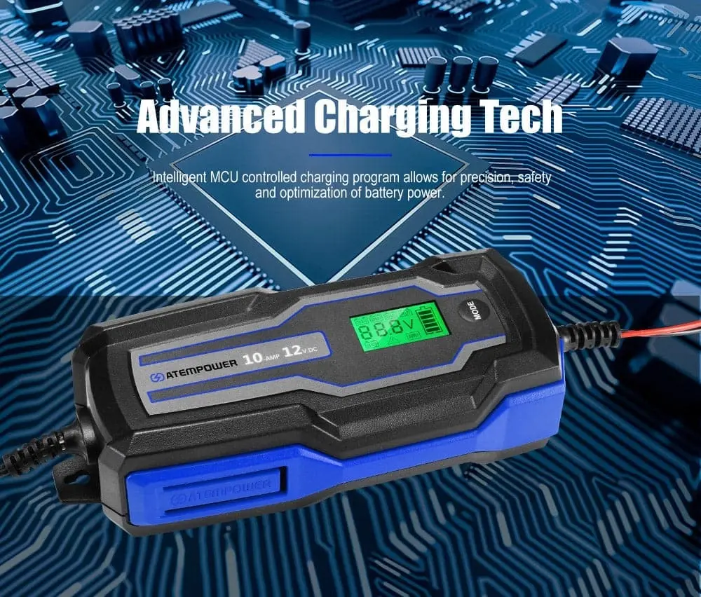 10A 6V/12V Smart Battery Charger Trickle Automatic AGM GEL Car Truck Motorcycle