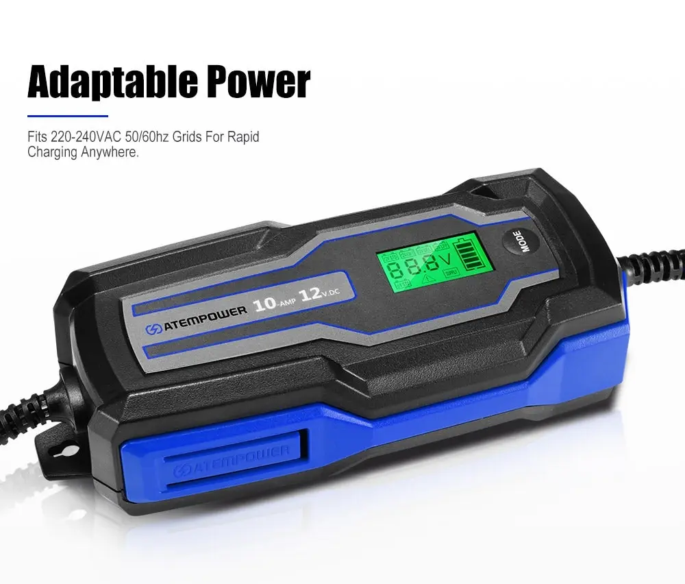 10A 6V/12V Smart Battery Charger Trickle Automatic AGM GEL Car Truck Motorcycle