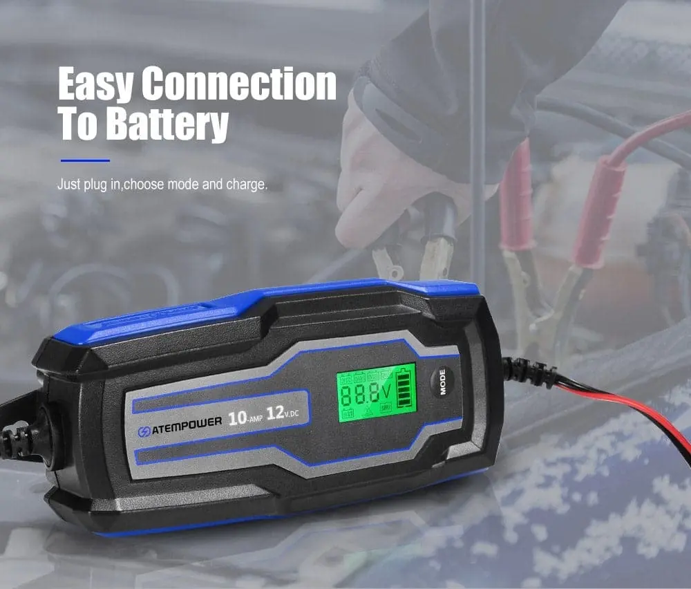 10A 6V/12V Smart Battery Charger Trickle Automatic AGM GEL Car Truck Motorcycle