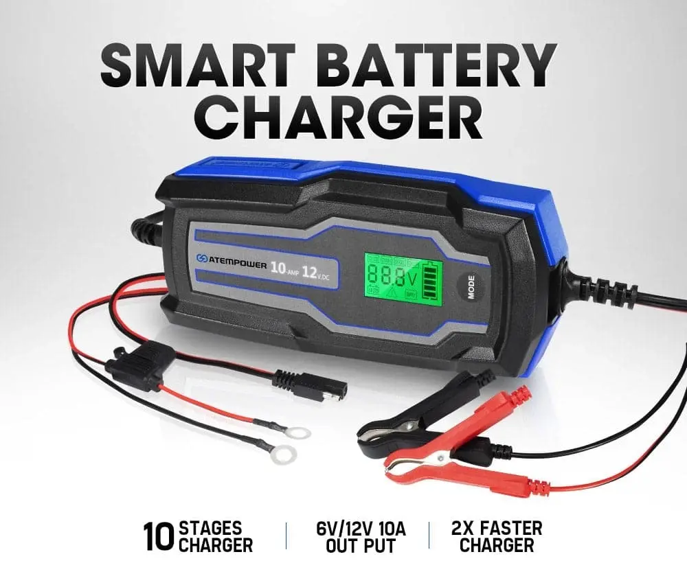 10A 6V/12V Smart Battery Charger Trickle Automatic AGM GEL Car Truck Motorcycle