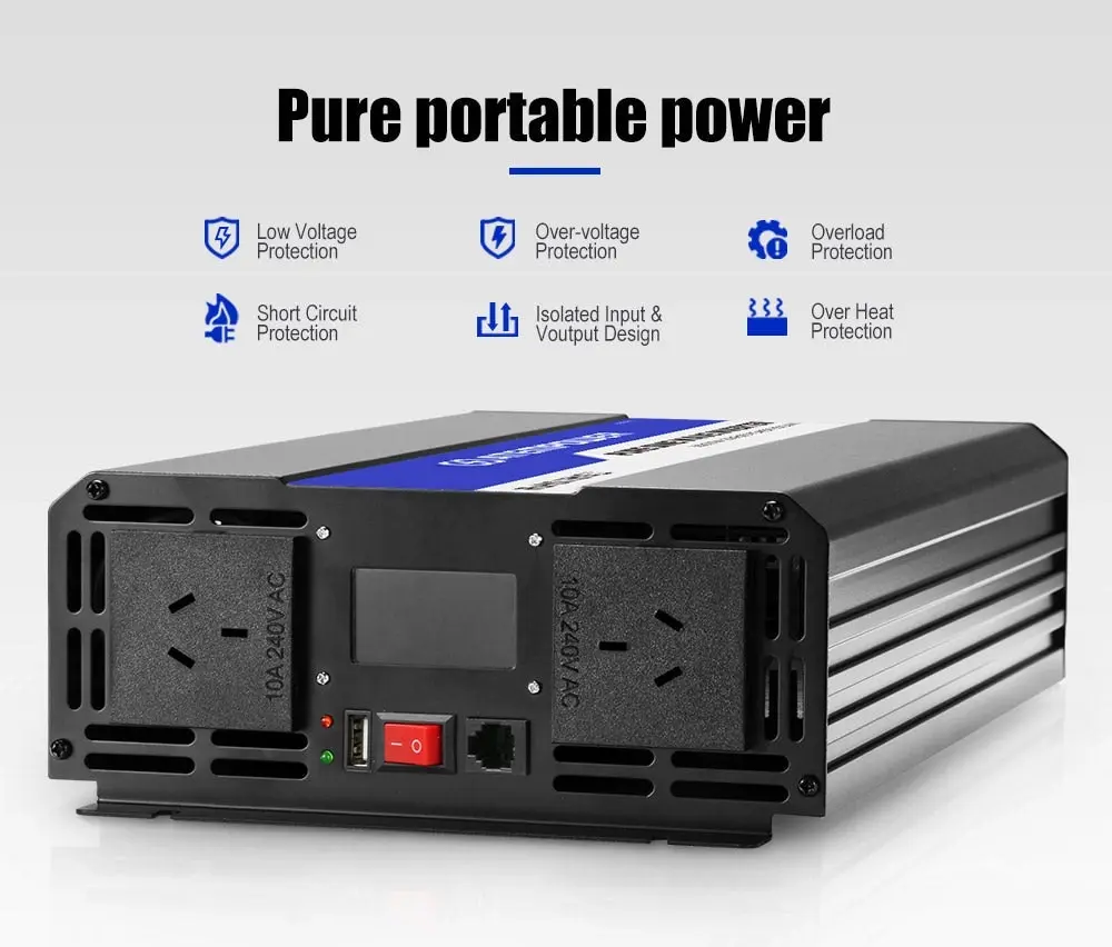 Atem Power 3000W-6000W Pure Sine Wave Power Inverter 12V To 240V Car Caravan Camping Boat