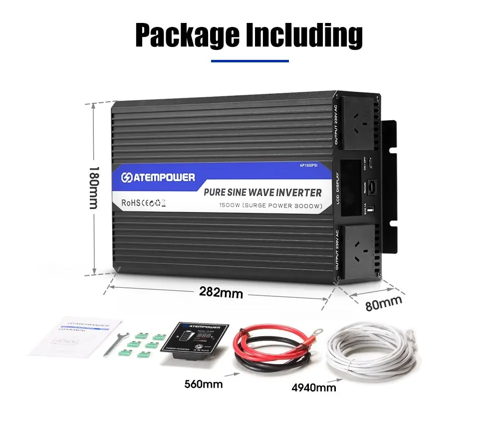 Atem Power Pure Sine Wave Inverter 1500W Max 3000W