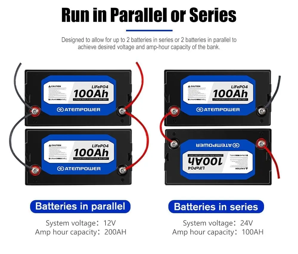 ATEMPOWER 12V 100Ah Lithium LiFePO4 Battery