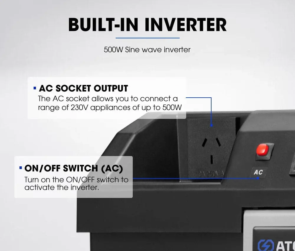 Atem Power Battery Box with 500W Inverter built-in VSR Isolator