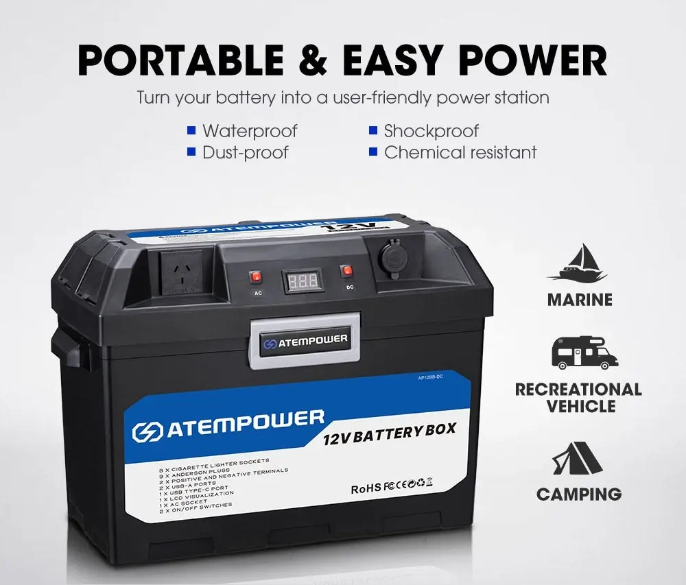 Atem Power Battery Box with 500W Inverter built-in VSR Isolator