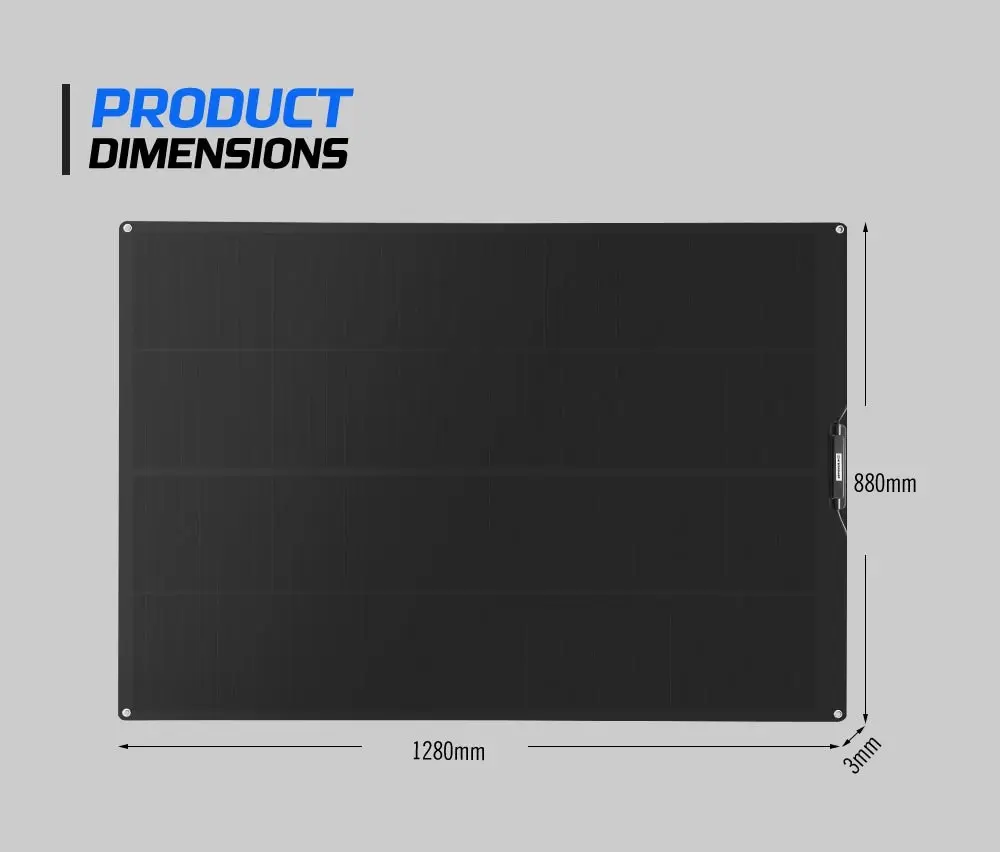 Atem Power 12V 200W Flexible Solar Panel Mono Shingled Caravan Battery Charging