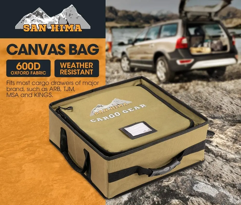 San Hima Tough Canvas Bag Camping Storage Bag Weather Resistant 4WD