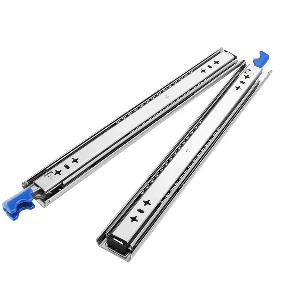 125KG Pair Locking Drawer Slides 450mm Runners Trailer Draw Full Extension 4WD