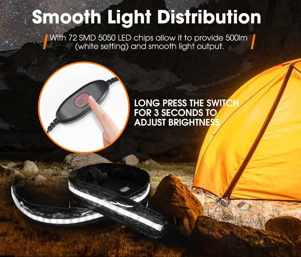 2X Led Flexible Camping Strip Light 5050 SMD Caravan Boat Waterproof 12V 1.3M