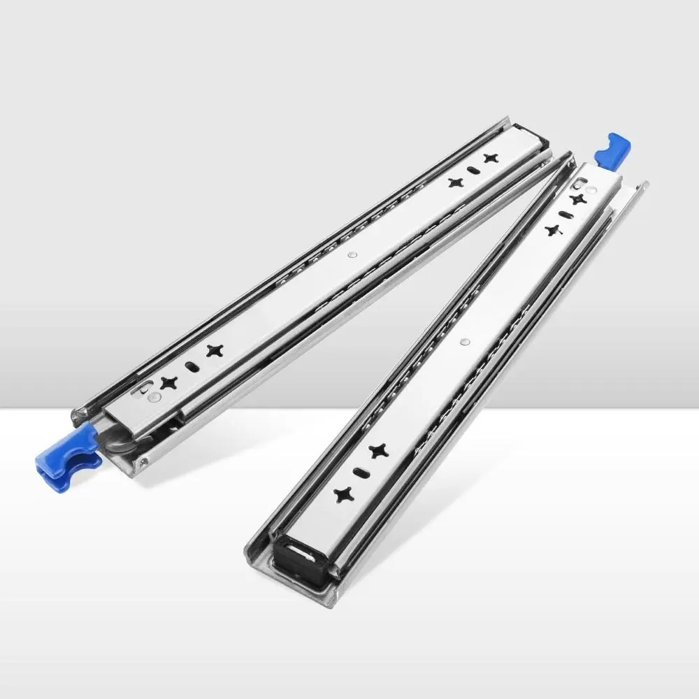 125KG Pair Locking Drawer Slides 400mm Runners Trailer Draw Full Extension 4WD