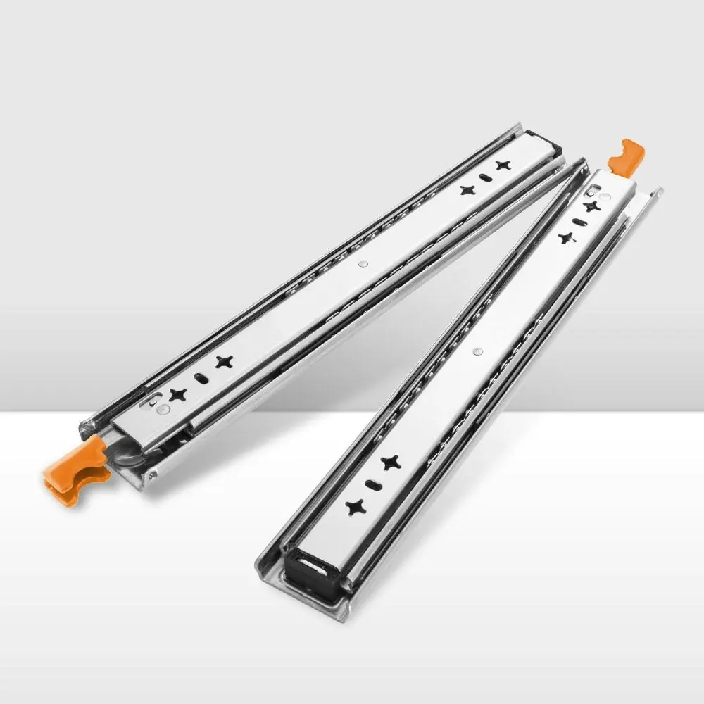 125KG Pair Locking Drawer Slides 350mm Runners Trailer Draw Full Extension 4WD