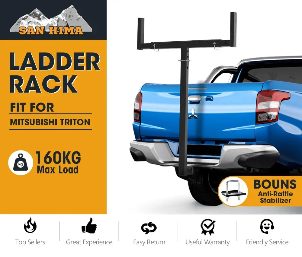 San Hima Ladder Rack Tow Bar Roof Rack Canoe/Kayak Carrier for Mitsubishi Triton