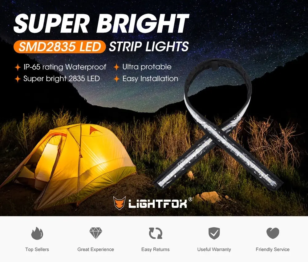 Led Flexible Camping Strip Light 2835 SMD 12V 1.3M 2 Colours