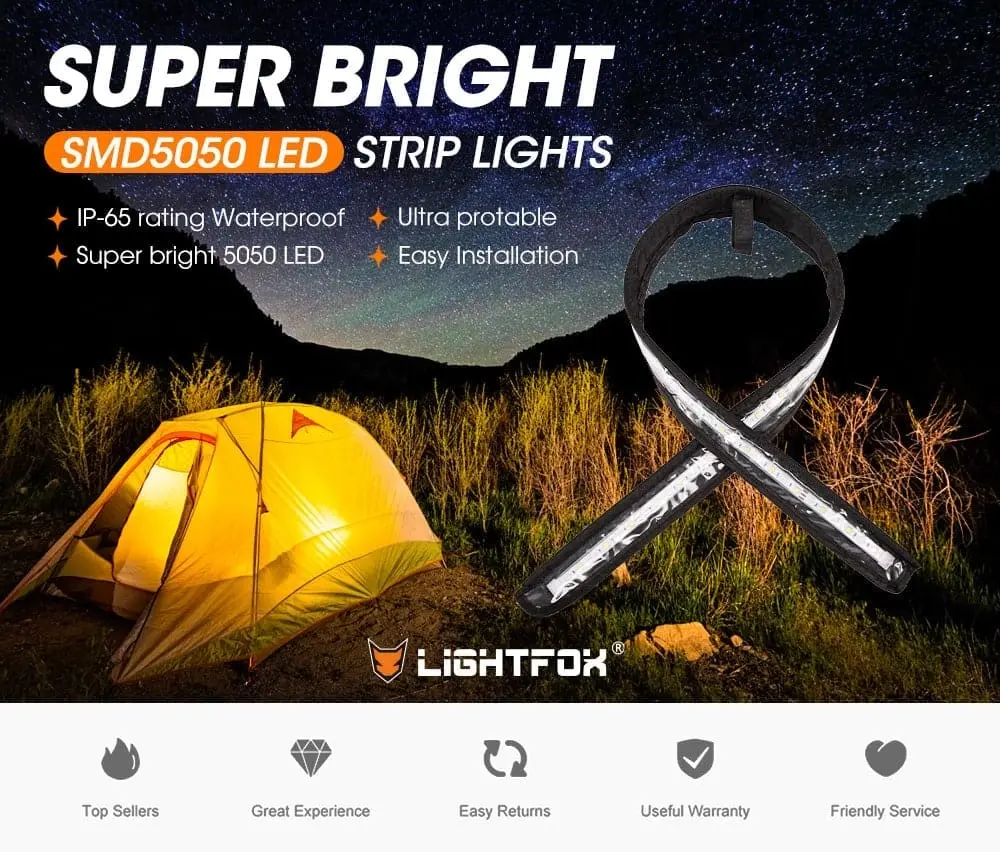 Led Flexible Camping Strip Light 2835 SMD 12V 1.3M 2 Colours