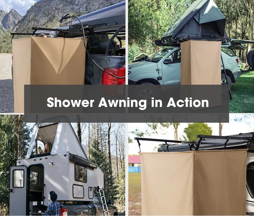 San Hima Camping Shower Tent Ensuite Change Room Awning Fold-Out Instant