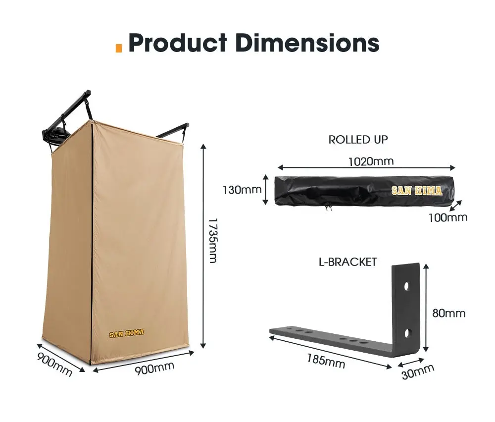 San Hima Camping Shower Tent Ensuite Change Room Awning Fold-Out Instant