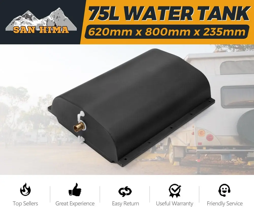 Heavy Duty 75L Poly Camper Water Tank Trailers Caravans 4X4 4WD Truck