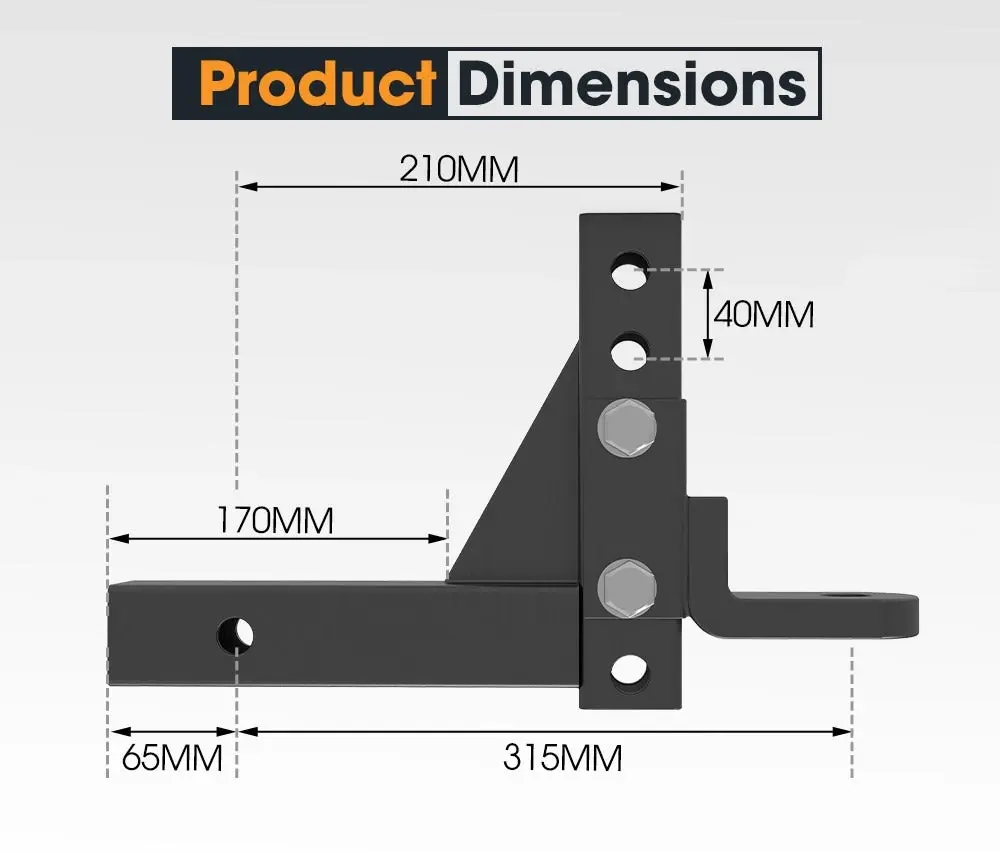 Towbar Ball Mount Tongue 2 inch Hitch