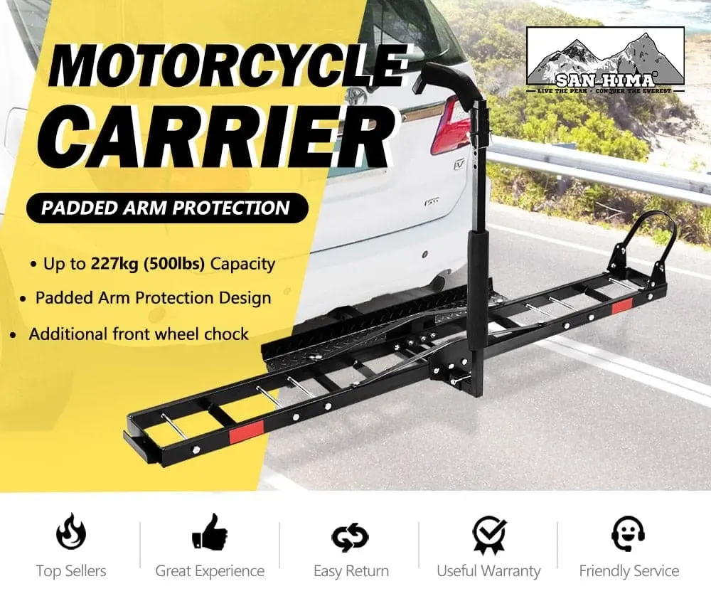 Motorcycle Motorbike Carrier Rack Dirt Bike Ramp Steel 2 inch Towbar