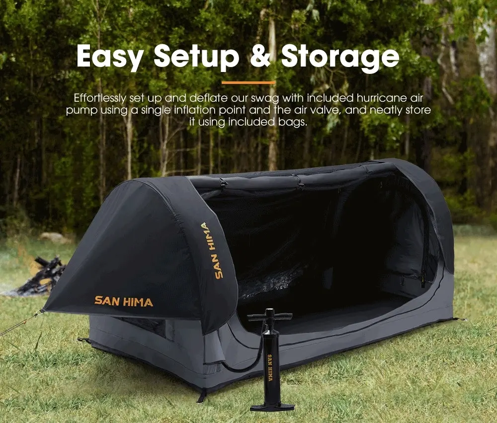 San Hima Single Air Swag Camping Swags Free Standing Dome Tent 17cm Air Mattress