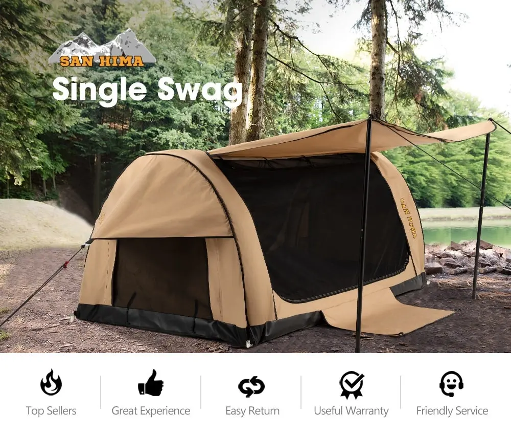 San Hima Single Air Swag Camping Swags Free Standing Dome Tent 17cm Air Mattress